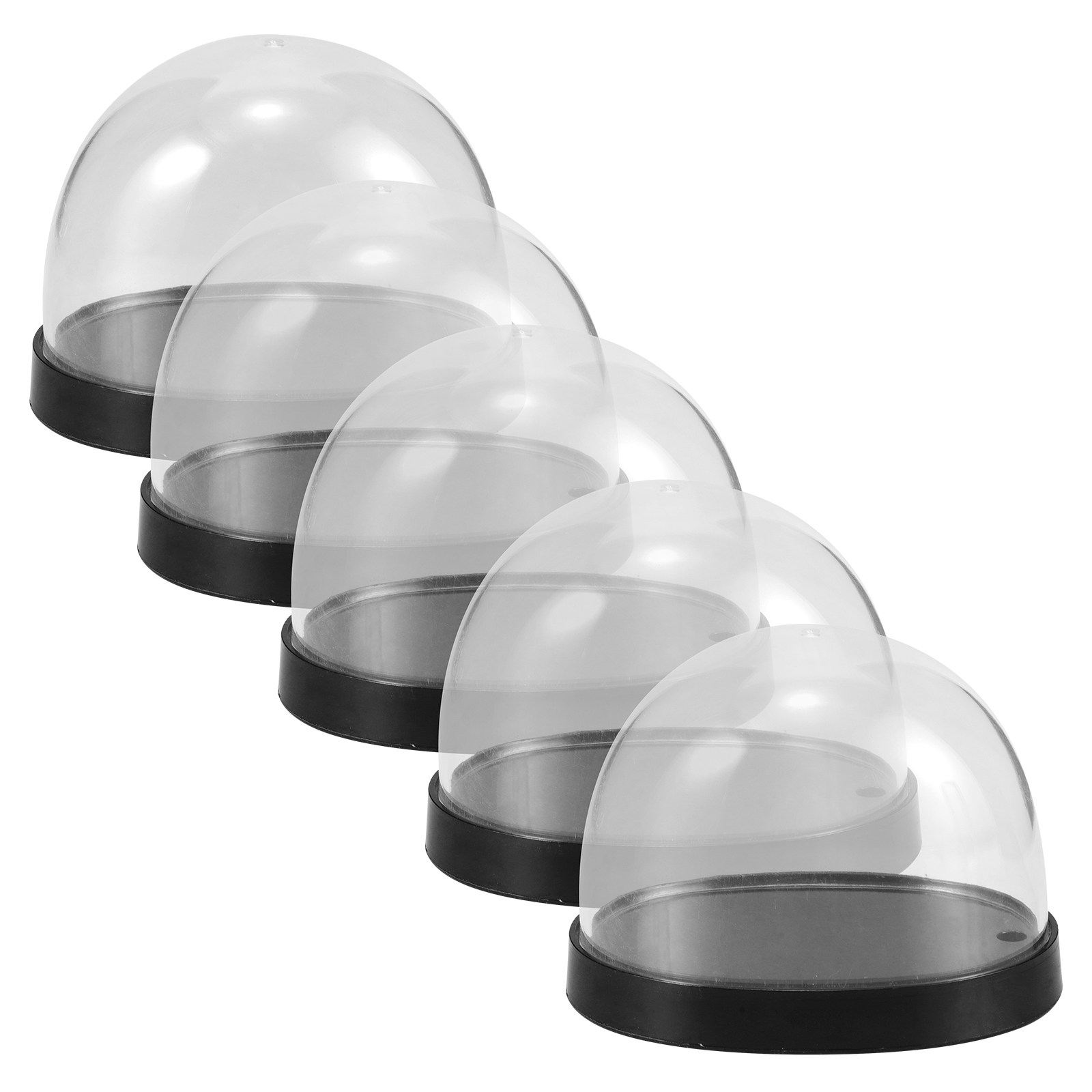 5Sets Transparent Plastic Cloc - Plastic Dome Clear recension och pris